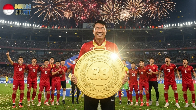 Dấu ấn SEA Games 33: HLV Kim Sang-sik nhận tấm huy chương vàng đặc biệt làm từ 33 chỉ vàng thật 10 dau-an-sea-games-33-hlv-kim-sang-sik-nhan-tam-huy-chuong-vang-dac-biet-lam-tu-33-chi-vang-that